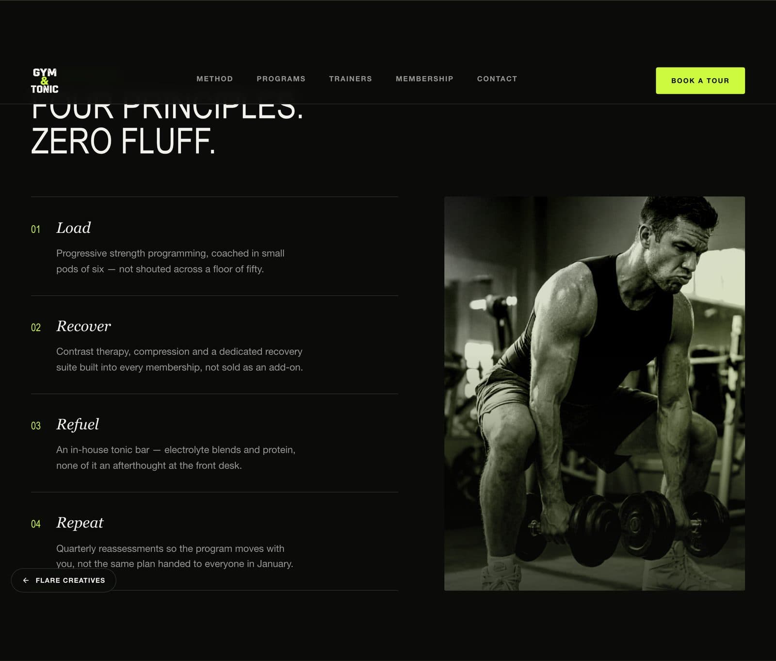 Gym & Tonic method section