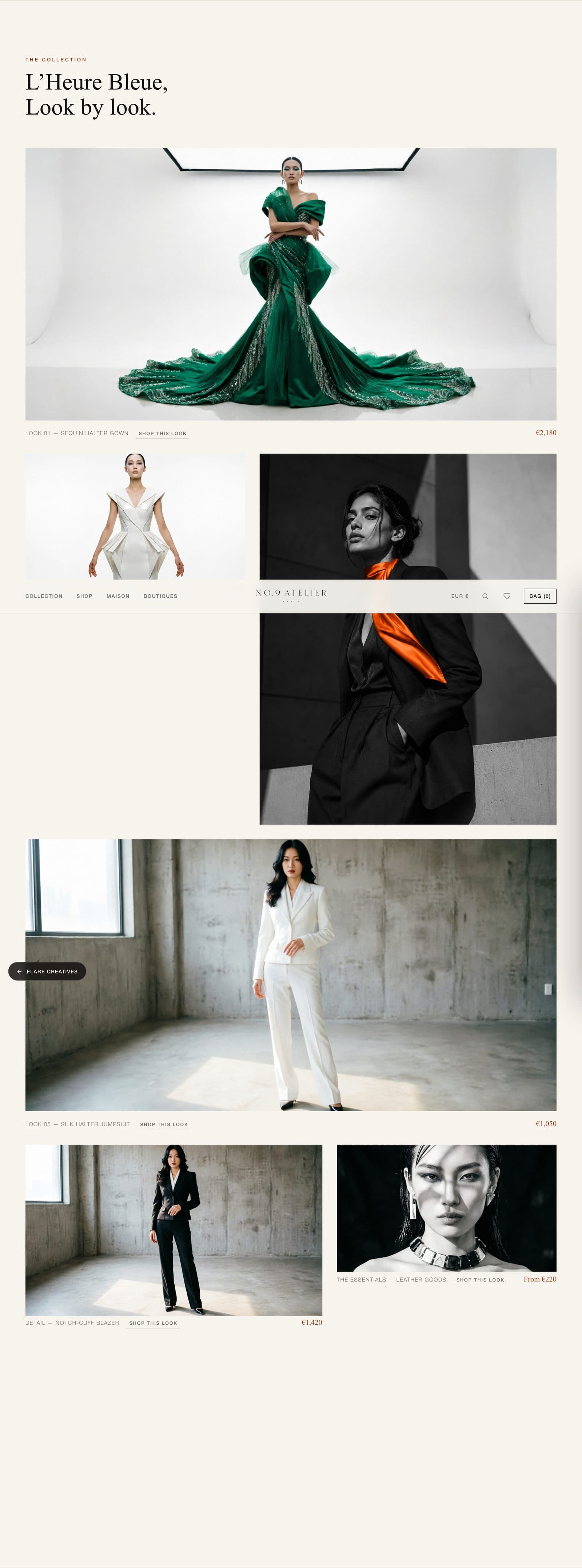Nº9 Atelier lookbook collection section
