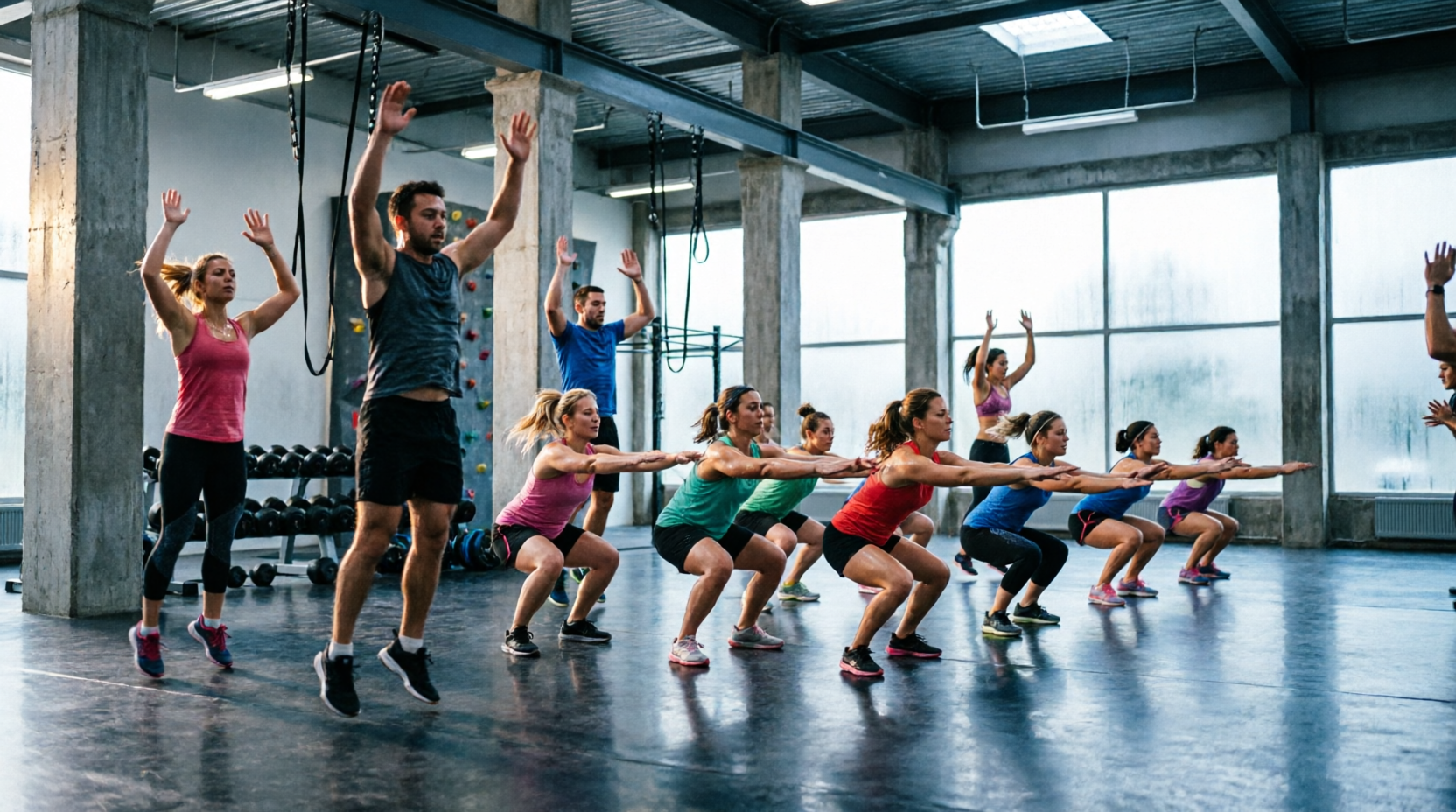 High-energy group class in session at Gym & Tonic