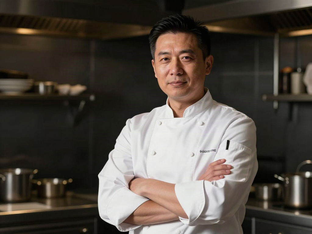 Executive chef of Maison Dorée in the kitchen