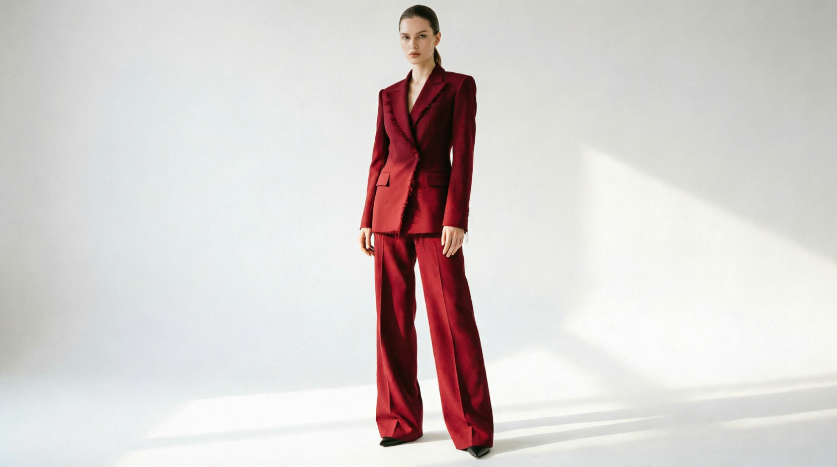 Tailoring, red wool suit