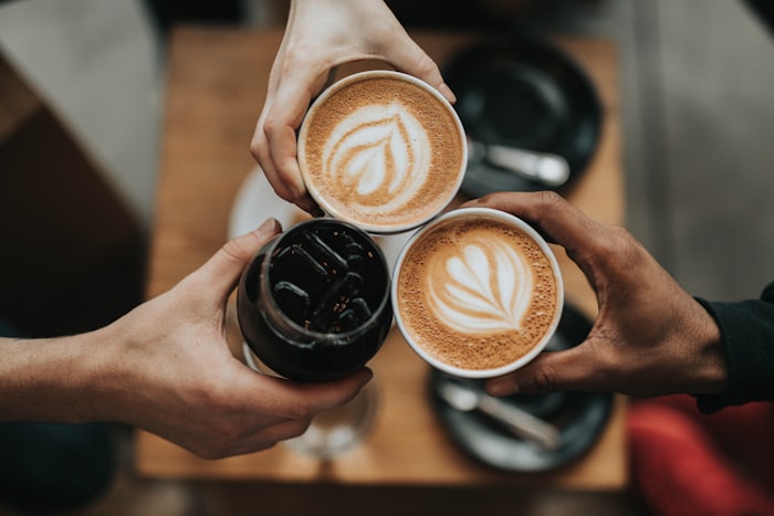 Two latte art cups
